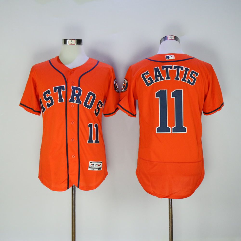 Men Houston Astros #11 Gattis Orange MLB Jerseys->houston astros->MLB Jersey